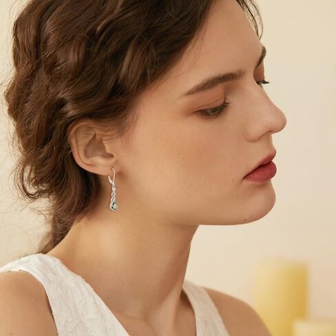 Infinity Dangle Drop Earrings for Women 925 Sterling Silver Teardrop Leverback Earrings Birthstone Jewelry for Women in Kuwait