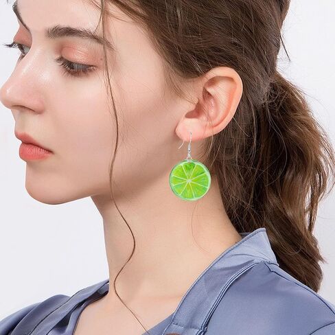 Statement Creative Funny Lifelike Fruits Tomato Kiwi Orange Watermelon Grapefruit Earrings Acrylic Earrings for Women in Saudi Arabia