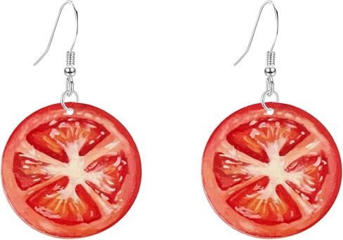 Statement Creative Funny Lifelike Fruits Tomato Kiwi Orange Watermelon Grapefruit Earrings Acrylic Earrings for Women in Saudi Arabia