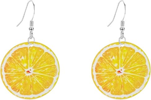 Statement Creative Funny Lifelike Fruits Tomato Kiwi Orange Watermelon Grapefruit Earrings Acrylic Earrings for Women in Saudi Arabia