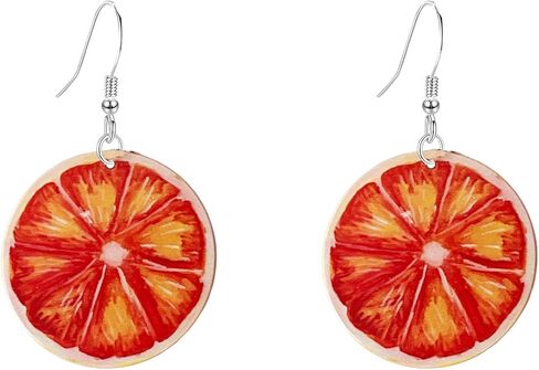 Statement Creative Funny Lifelike Fruits Tomato Kiwi Orange Watermelon Grapefruit Earrings Acrylic Earrings for Women in Saudi Arabia