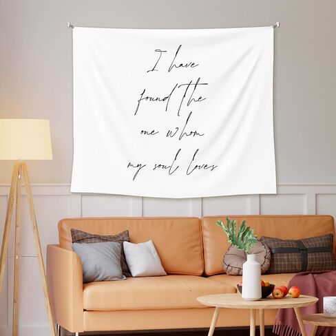 EGBTL Christian Wedding Tapestry, Engagement Wall Tapestry for Bedroom, Bible Verse I Have Found the One Whom My Soul Loves Wedding Party Tapestries Wall Hanging Decor for Bridal Shower, 50x60 Inches in Saudi Arabia