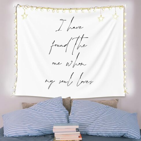 EGBTL Christian Wedding Tapestry, Engagement Wall Tapestry for Bedroom, Bible Verse I Have Found the One Whom My Soul Loves Wedding Party Tapestries Wall Hanging Decor for Bridal Shower, 50x60 Inches in Saudi Arabia