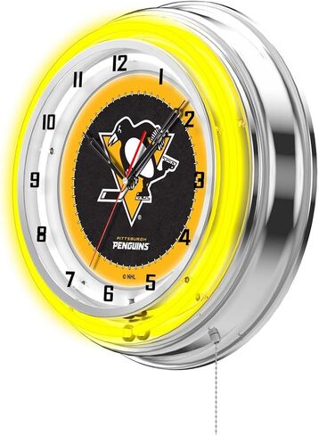 HBS Pittsburgh Penguins 19" Double Neon Wall Clock in Saudi Arabia