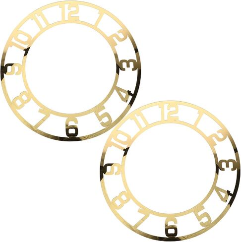 Cabilock 2pcs Acrylic Mirror Clock Face 9. 82" Round Mirror Dial with Arabic Numbers for DIY Clock Making Resin Crafts Wall Decoration, Gold in Saudi Arabia