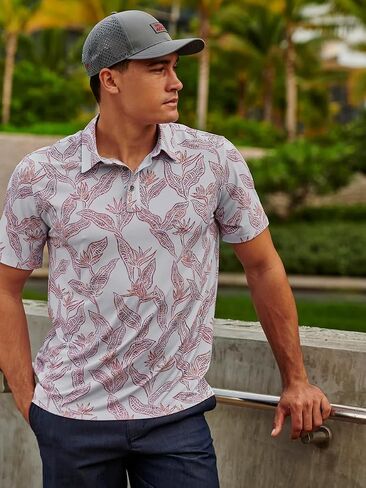 Kahala Men's Pua Manu Knit Polo Hawaiian Aloha Shirt in Saudi Arabia