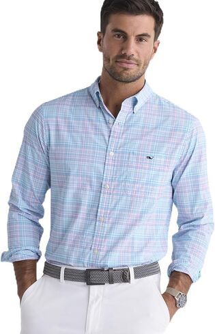 قميص أداء رجالي من Vineyard Vines منقوش بوزن الريش من Parrotfish in Kuwait