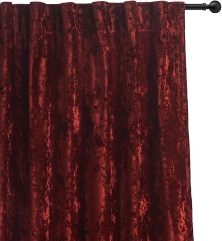 Roslynwood Crushed Luxury Velvet Rust Curtains for Bedroom 84 inches Long, Thermal Insulated Window Drapes Back Tab for Living Room/Dining Room, W52 x L84, 2 Panels in Saudi Arabia