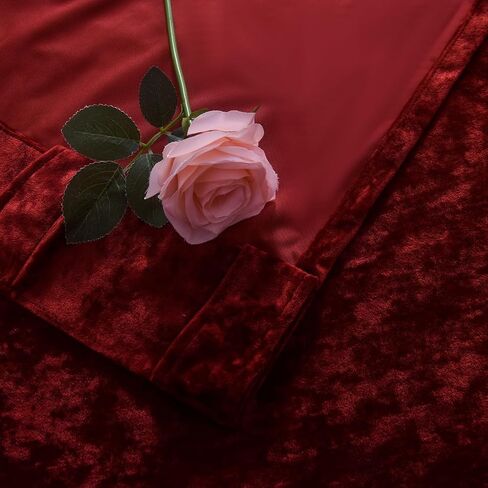 Roslynwood Crushed Luxury Velvet Rust Curtains for Bedroom 84 inches Long, Thermal Insulated Window Drapes Back Tab for Living Room/Dining Room, W52 x L84, 2 Panels in Saudi Arabia