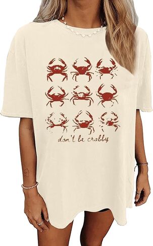 Oversized Graphic T-Shirt for Women Vintage Floral Shirt Rock Band Music Guitar Tee Casual Holiday Cute Plant Tops in Saudi Arabia