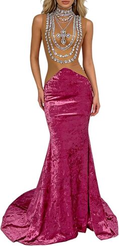 Women Elegant Noble Velvet Floor-Length Dress Bodycon Maxi Dress Luxury Dinners Prom Evening Dress Mega Event Gown in Kuwait