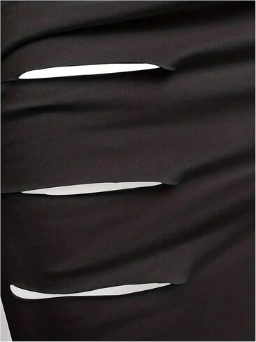 OYOANGLE Women's Cutout Ripped Bodycon Midi Dress Short Sleeve High Slit Ruched Night Out Party Dress in Kuwait