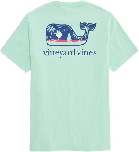 Vineyard Vines Men's Palm Tree Boat Scenic Whale Fill Short-Sleeve Pocket Tee in Kuwait