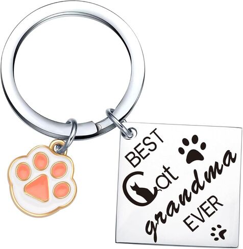 Cat Grandma Gifts For Cat Lover Keychain For Women Pet Grandma Birthday Jewelry Nonna Keychain in Saudi Arabia