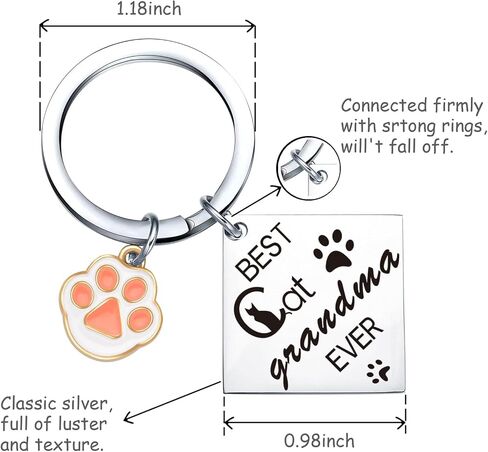 Cat Grandma Gifts For Cat Lover Keychain For Women Pet Grandma Birthday Jewelry Nonna Keychain in Saudi Arabia