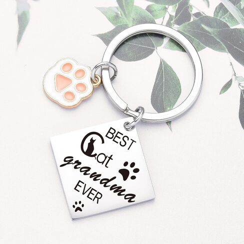 Cat Grandma Gifts For Cat Lover Keychain For Women Pet Grandma Birthday Jewelry Nonna Keychain in Saudi Arabia