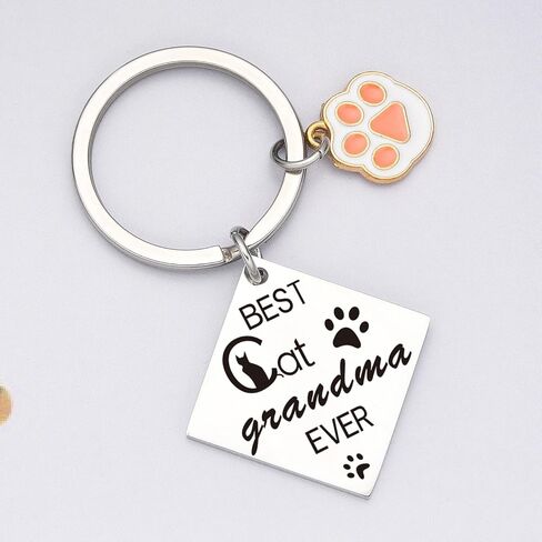 Cat Grandma Gifts For Cat Lover Keychain For Women Pet Grandma Birthday Jewelry Nonna Keychain in Saudi Arabia