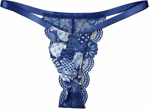 Men’s Lace Thong Underwear, Low Rise Breathable Floral Mesh Briefs with Oriental Pattern, Soft Lightweight Sexy Men Lingerie in Kuwait