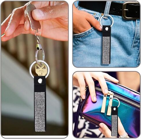 Bling Rhinestone Wristlet Keychain Wrist Lanyard Extended Wristlet Keychain Accessories for Girls Women, Wrist Strap Car Key Ring Strap for Phone Wallet Cameras Keys in Saudi Arabia
