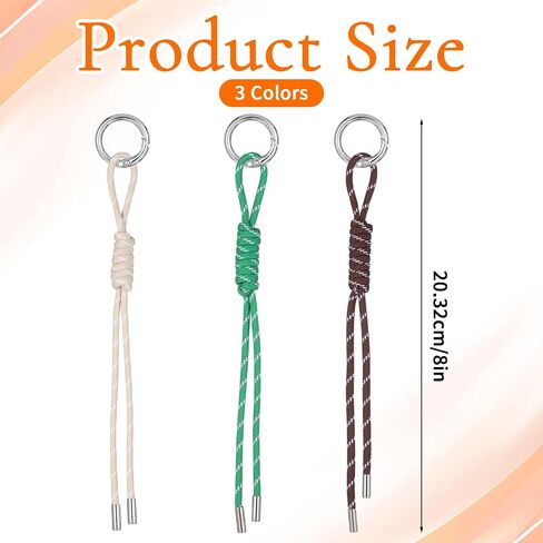 Paracord Braided Keychain Handwoven Rope Keychain Knot Lanyard Keyring for Handbag Braided Rope Charms for Purse Handmade Key Chain Purse Hanging Ornament Backpack Decoration Accessories in Saudi Arabia