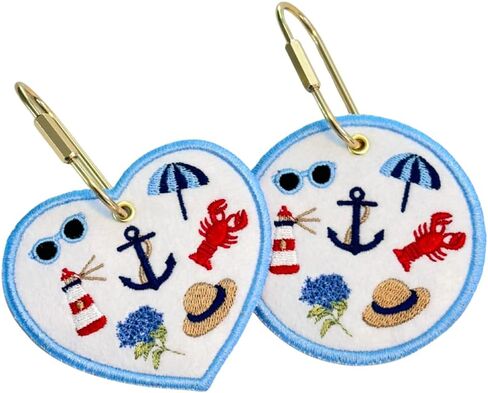 Coastal Summer Bag Charm, Embroidered Tote Bag Accessory, Purse Charm, Boat Tote Tag in Saudi Arabia