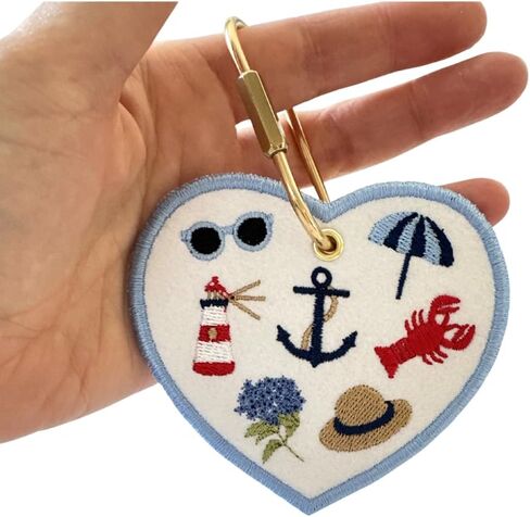 Coastal Summer Bag Charm, Embroidered Tote Bag Accessory, Purse Charm, Boat Tote Tag in Saudi Arabia