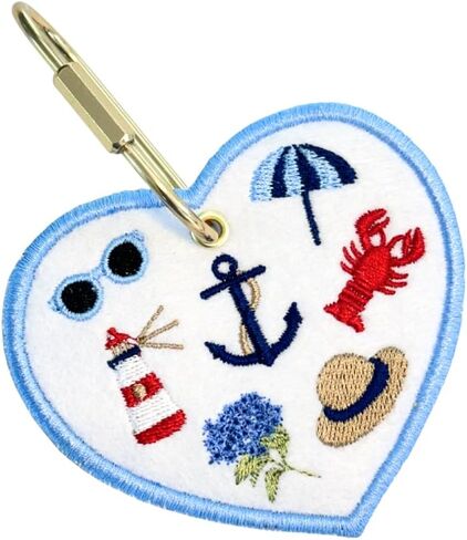 Coastal Summer Bag Charm, Embroidered Tote Bag Accessory, Purse Charm, Boat Tote Tag in Saudi Arabia