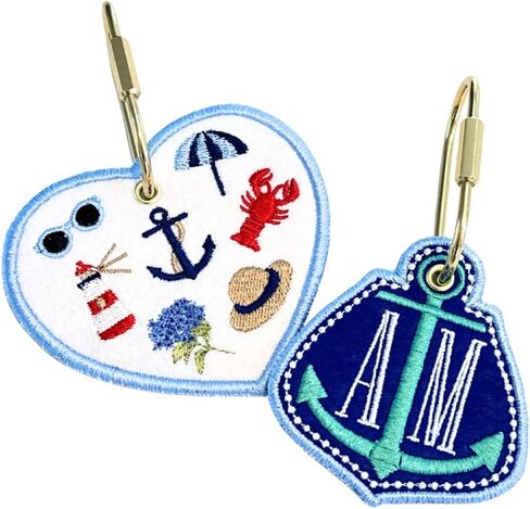 Coastal Summer Bag Charm, Embroidered Tote Bag Accessory, Purse Charm, Boat Tote Tag in Saudi Arabia