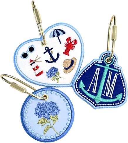 Coastal Summer Bag Charm, Embroidered Tote Bag Accessory, Purse Charm, Boat Tote Tag in Saudi Arabia