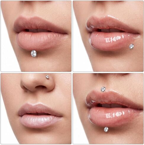 16G Flat Back Stud Earrings for Women Men, 316L Stainless Steel Internal Thread Tragus Helix Cartilage Conch Nose Medusa Piercing Jewelry 6/8/10/12mm Bar Piercing Jewelry with Taper Piercing Needles in Saudi Arabia
