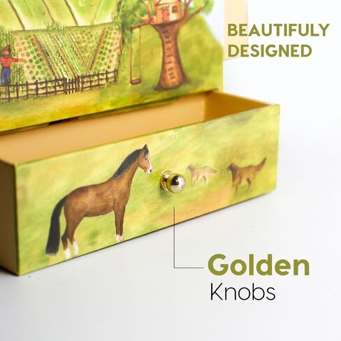 Enchantmints Discover Your World Musical Jewelry Box Horse Spins to Music 3 Pullout Drawers Treasure Storage in Saudi Arabia