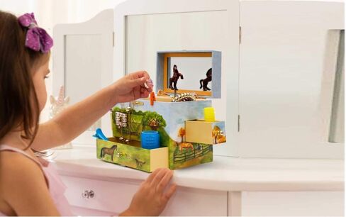 Enchantmints Discover Your World Musical Jewelry Box Horse Spins to Music 3 Pullout Drawers Treasure Storage in Saudi Arabia