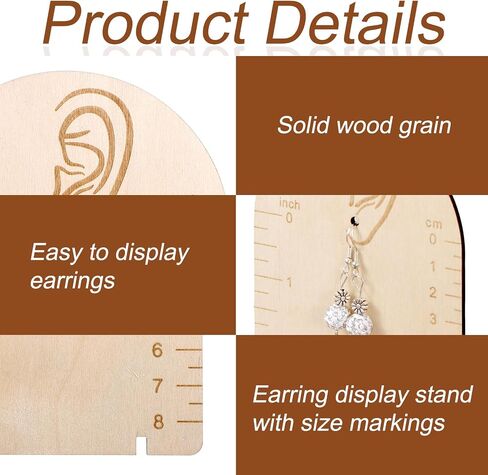 2 Pcs Earring Measurement Display Stand, Wooden Earring Organizer Frame with Measurement Detachable Jewelry Stands Holder for Measuring and Selling Earring in Saudi Arabia