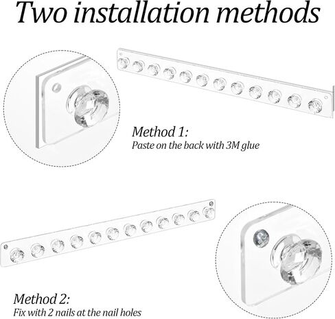 6 Pcs Clear Acrylic Necklace Holder, Acrylic Necklace Organizer Wall Mounted with 12 Hooks, for Hanging Necklace, Jewelry, Bangles, Bracelets and Rings, Best Gifts for Girls and Women in Saudi Arabia