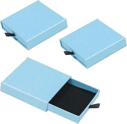 3 Pack Square Jewelry Gift Boxes Cardboard Jewelry Box with Lids Necklace Boxes Small Gift Boxes Pendant Storage Case for Bracelets Earrings Ring Keychain Present, Black in Saudi Arabia