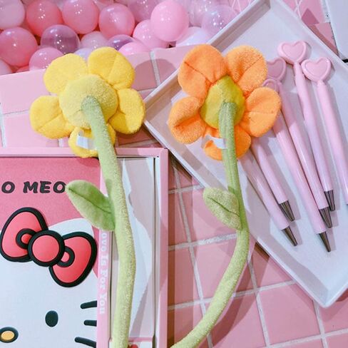 8PCS Artificial Plush Flower Bendable Curtain Buckle Tiebacks Birthday Wedding Party Durable Plush Daisy Flower Bouquet with Happy Smiley Face Gift for Kids Baby Girl Toddlers in Saudi Arabia