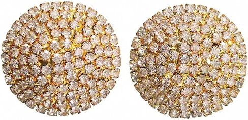 Elegant Gold Rhinestone Women's Earrings Large Crystal Discs Formal Earrings For Female Evening Wear Gold Prom Jewelry in Saudi Arabia