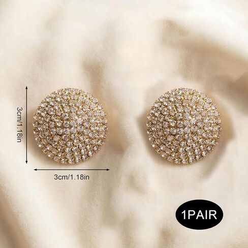 Elegant Gold Rhinestone Women's Earrings Large Crystal Discs Formal Earrings For Female Evening Wear Gold Prom Jewelry in Saudi Arabia
