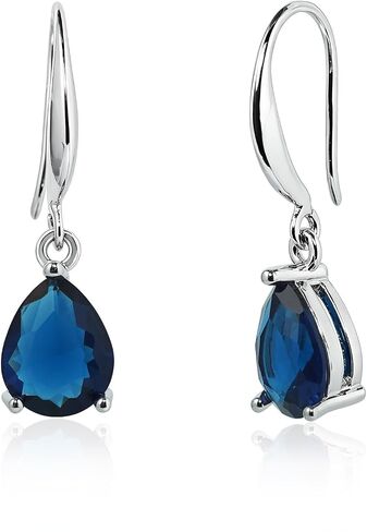 Teardrop Sapphire Earrings for Women Dangle Sterling Silver Royal Blue Dangle Hypoallergenic Jewelry Gift in Saudi Arabia