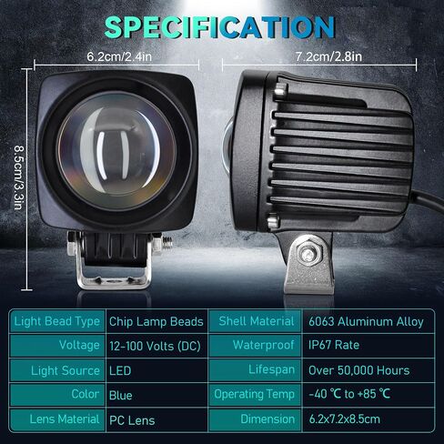New Dynamic Forklift Lights Blue Forklift Spotlight Warehouse Pedestrian Warning Lights 10W DC 12-100V in Kuwait