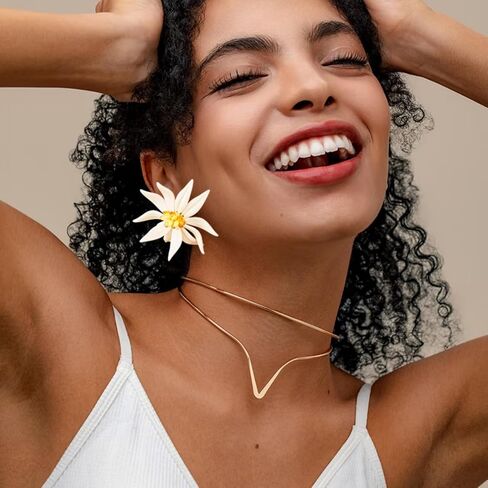 Large Flower Earrings for Women Bohemian Oversized Exaggerated Beach Hawaii Flower Earrings Floral Holiday Vacation Jewelry in Kuwait