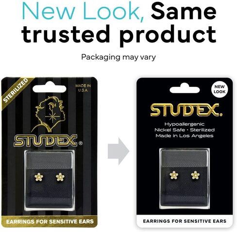 أقراط Studex المطلية بالذهب على الفولاذ المقاوم للصدأ والكريستال الشفاف ديزي in Kuwait