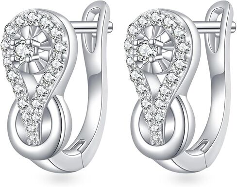Small Hoop Diamond Earring for Women 925 Sterling Silver Lab Grown Diamond Hoop Earrings for Her in Saudi Arabia