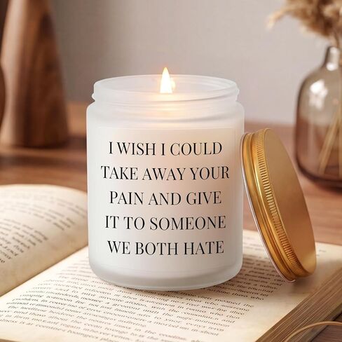 MULCHUM Lavender Scented Candle, Funny Sympathy Gift for Friends Self-Care Cheer Up, Relaxing Natural Soy Wax Jar Candle for Women Stress Relief, 7oz 45 Hours Long Lasting Burn in Saudi Arabia