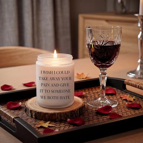 MULCHUM Lavender Scented Candle, Funny Sympathy Gift for Friends Self-Care Cheer Up, Relaxing Natural Soy Wax Jar Candle for Women Stress Relief, 7oz 45 Hours Long Lasting Burn in Saudi Arabia