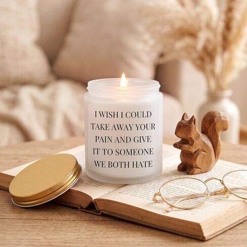 MULCHUM Lavender Scented Candle, Funny Sympathy Gift for Friends Self-Care Cheer Up, Relaxing Natural Soy Wax Jar Candle for Women Stress Relief, 7oz 45 Hours Long Lasting Burn in Saudi Arabia
