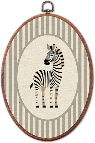 Vintage Fire Truck Nursery Oval Wall Art Framed, Grey Striped Watercolor Vehicles Framed Canvas Prints, Unique Car Decoration Hanging Wall Decor for Kids Toddler Room Bedroom Playroom, 8.6x11.4 Inch in Kuwait