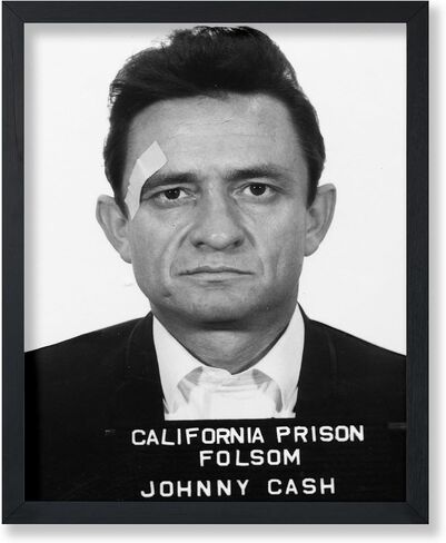Poster Master Johnny Mugshot Print - Country Singer Portrait Poster - Black and White Photography Art - Celebrity Wall Design - Great Music Room or Office Decor - 8x10 UNFRAMED Wall Art in Saudi Arabia