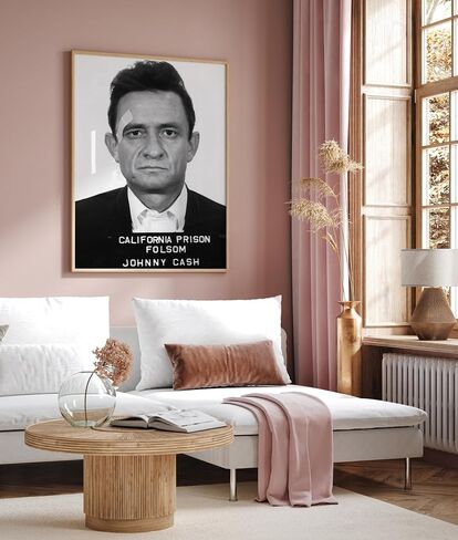 Poster Master Johnny Mugshot Print - Country Singer Portrait Poster - Black and White Photography Art - Celebrity Wall Design - Great Music Room or Office Decor - 8x10 UNFRAMED Wall Art in Saudi Arabia