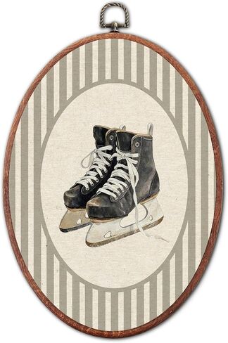 Vintage Fire Truck Nursery Oval Wall Art Framed, Grey Striped Watercolor Vehicles Framed Canvas Prints, Unique Car Decoration Hanging Wall Decor for Kids Toddler Room Bedroom Playroom, 8.6x11.4 Inch in Kuwait